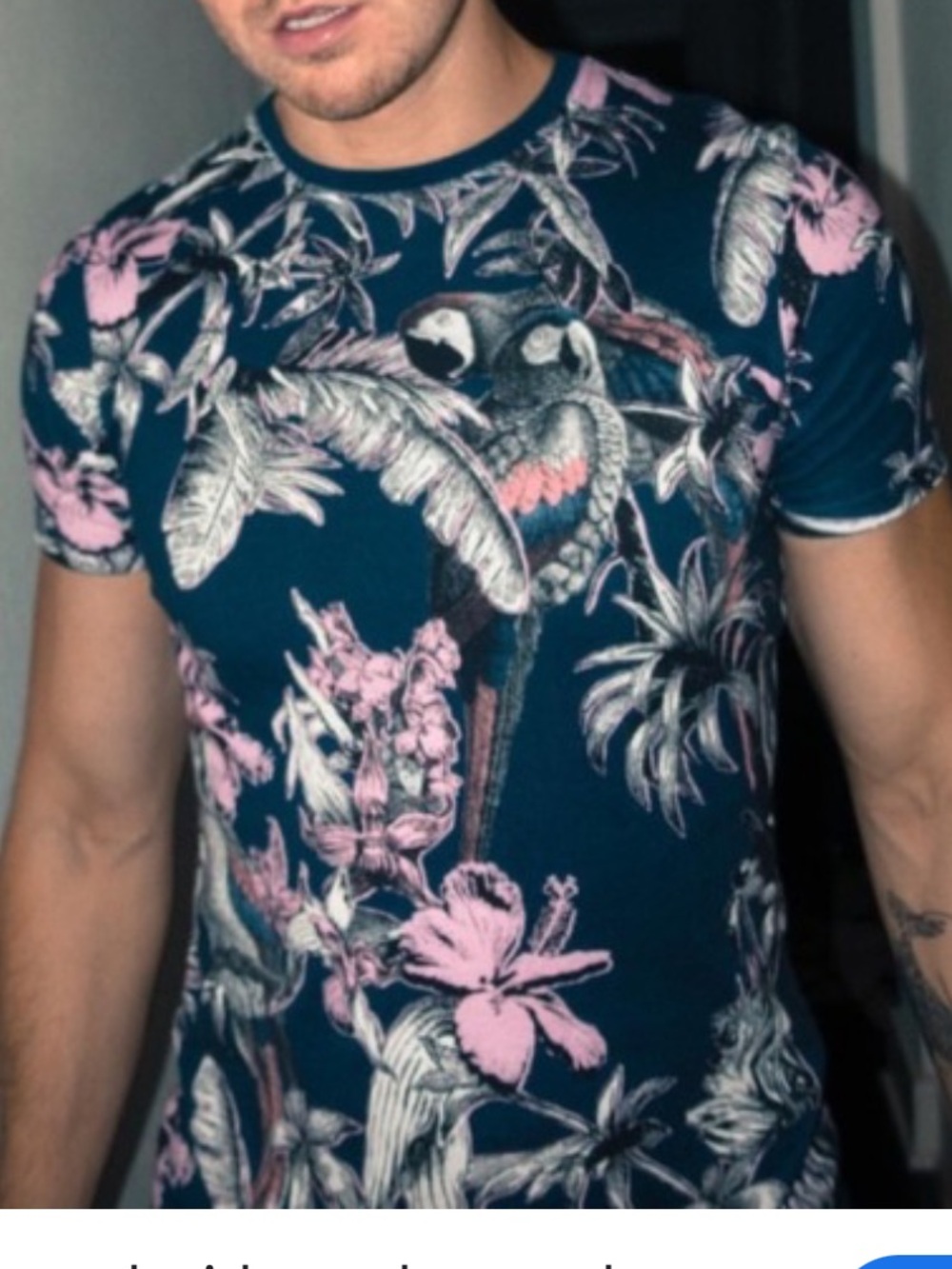 Ted Baker Teal Floral & Pink Tropical Tee 20" pit- pit